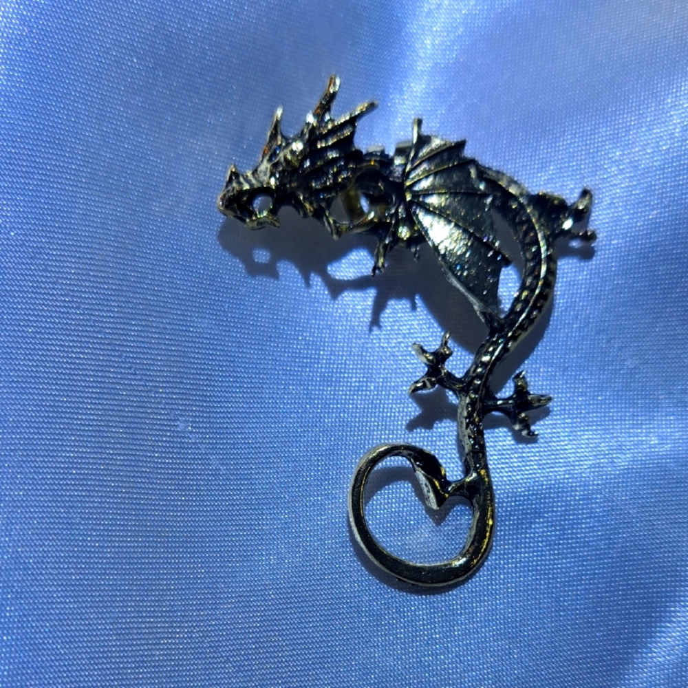 Black And Golden "L" Ear Cuff